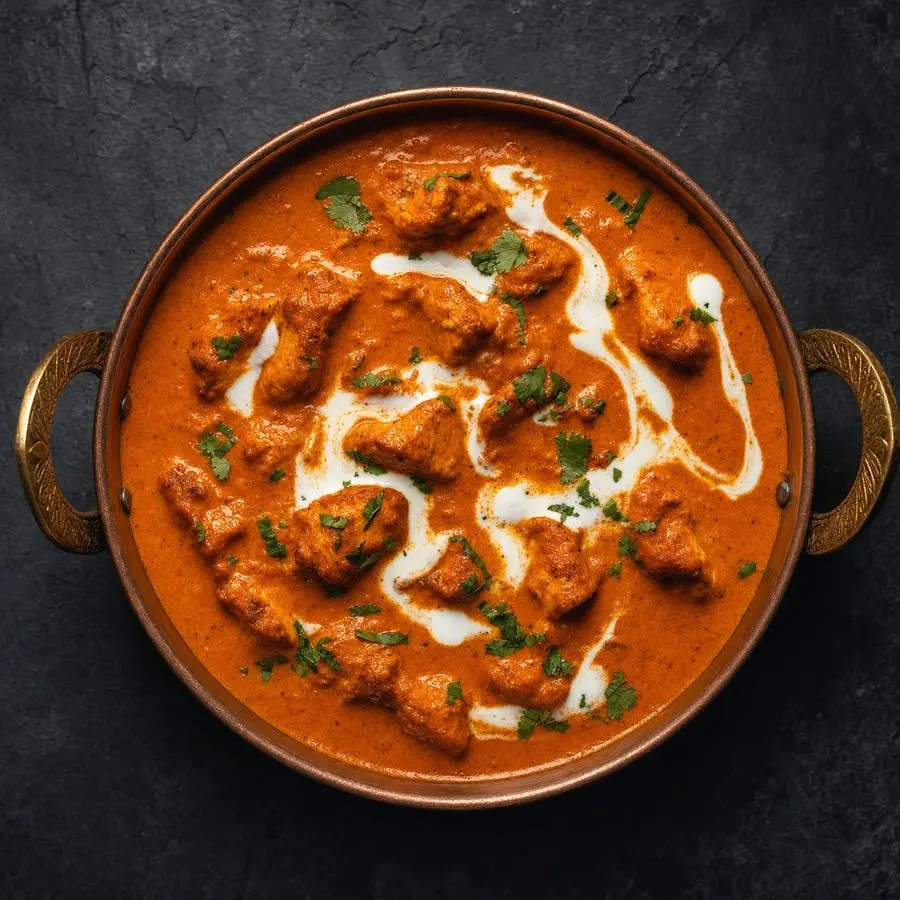 Butter Chicken in a copper kadai